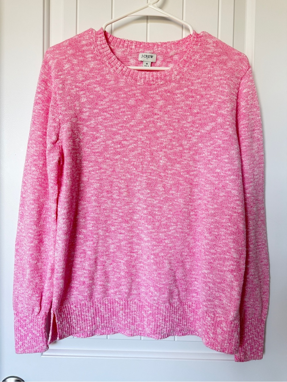 J. Crew Pink Marled Scoopneck Sweater
